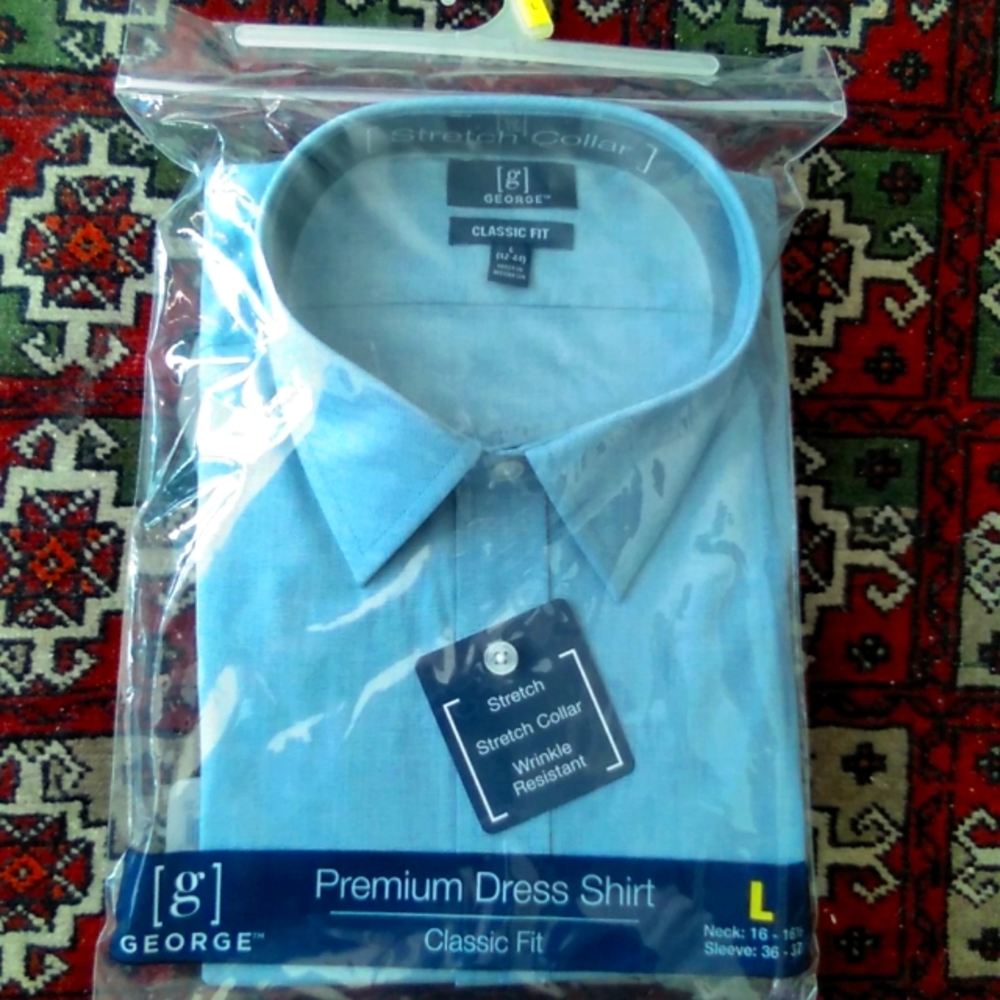 Men's dress shirts available in black and blue L size 42-44